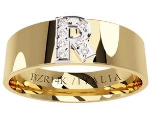 Argolla oro amarillo con inicial R