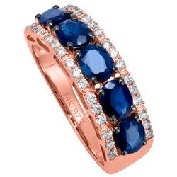 Anillo de oro rosa con topacio