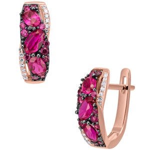 Aretes de oro rosa y diamantes