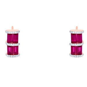 Aretes de oro rosa con diamantes