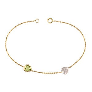 Pulsera de oro con peridoto