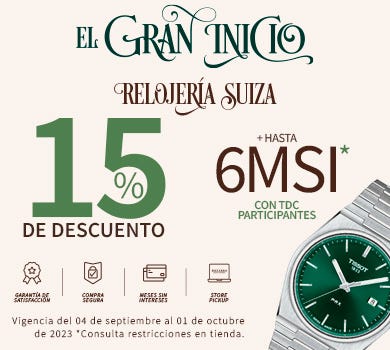 Encuentra la mejor selección de relojería suiza en Joyerías BIZZARRO. Marcas de renombre como Mido, Rado y Tissot disponibles. Diseños exclusivos y calidad excepcional. Descubre más ahora