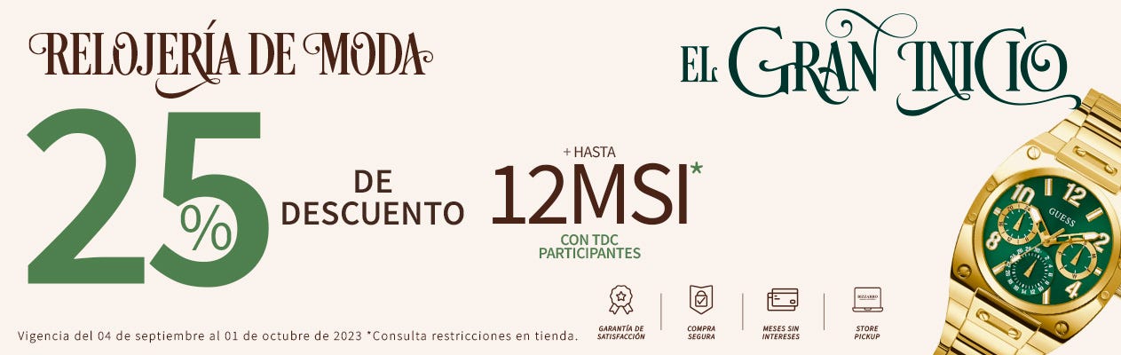 Relojes de moda con marcas como Guess, G-Shock, Casio, Bulova y más en promoción en Joyerías BIZZARRO