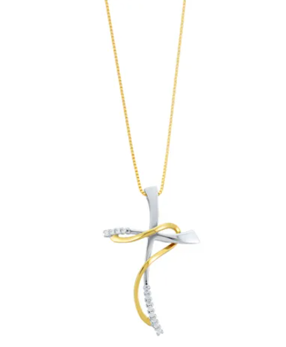 crucifijo de oro combinado