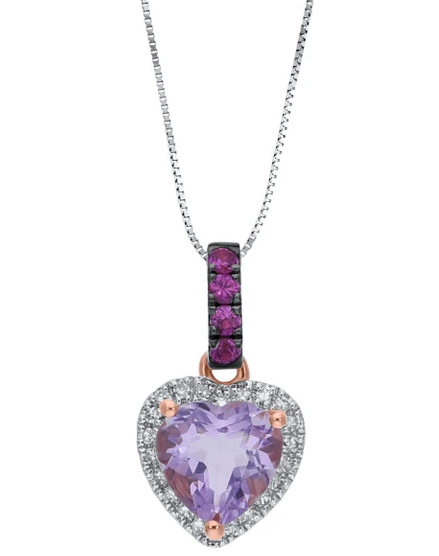 Dije de oro rosa con amatista