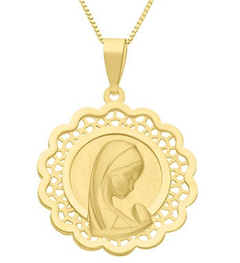 Medalla de madona de oro 14 k Medalla de madona